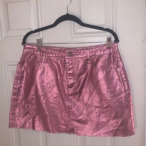 pink denim style mini skirt Size 12